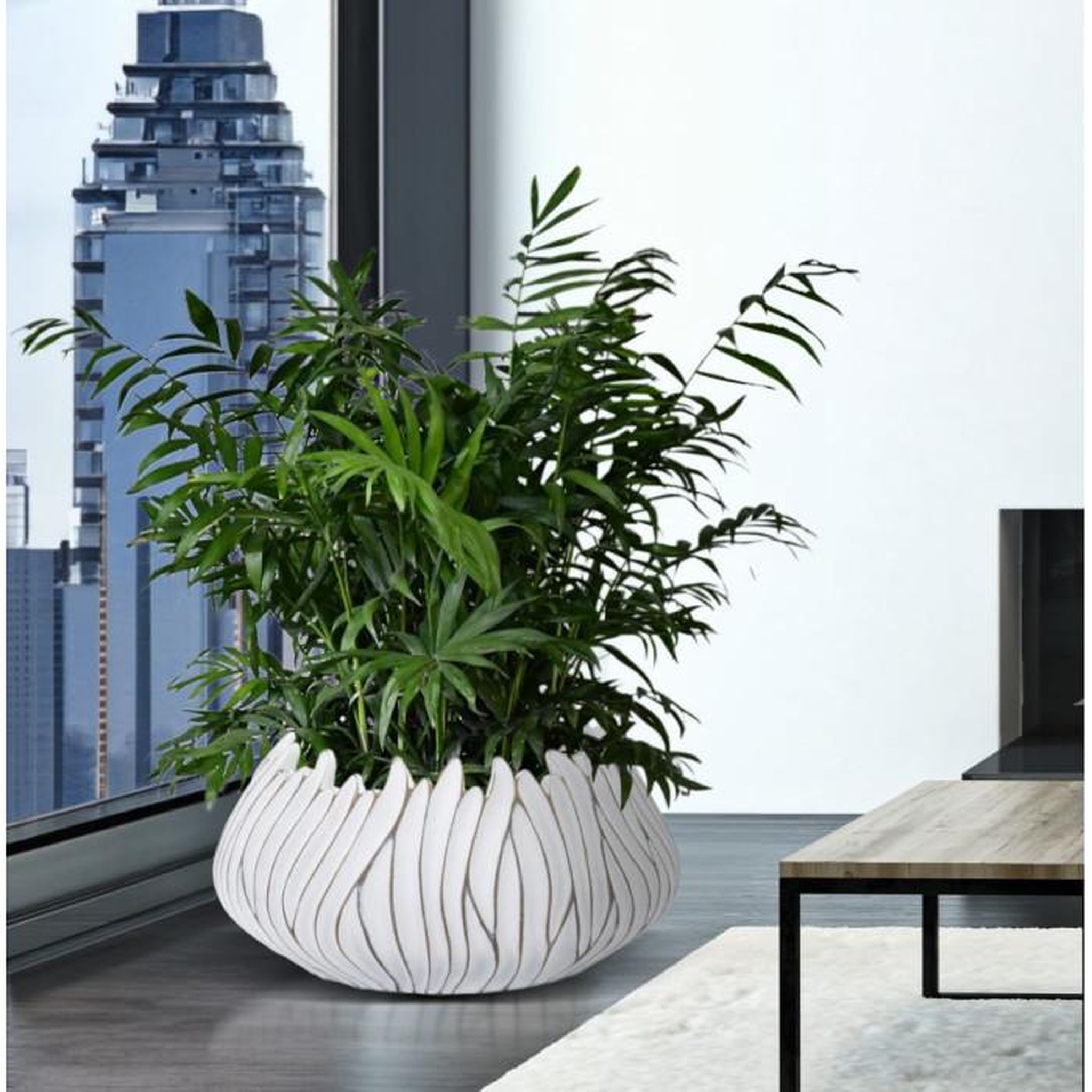 Voir la diapositive 5 : Paris Prix Cache-Pot Design en Relief  Honduras  40cm Blanc