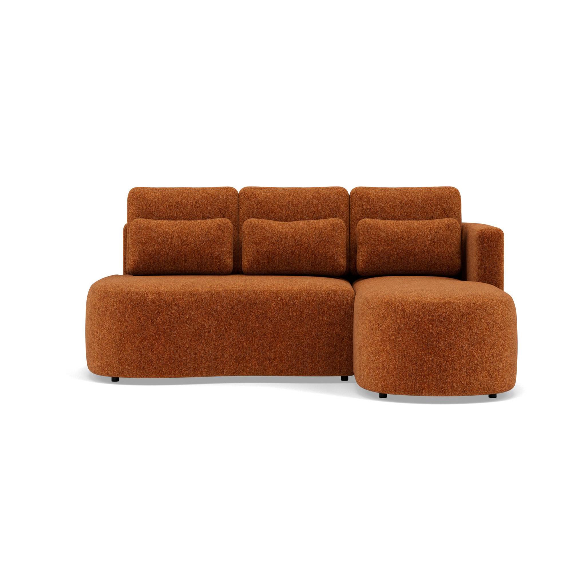 Voir la diapositive 1 : LISA DESIGN Mahina - canapé d'angle droit 4 places convertible avec coffre en tissu texturé