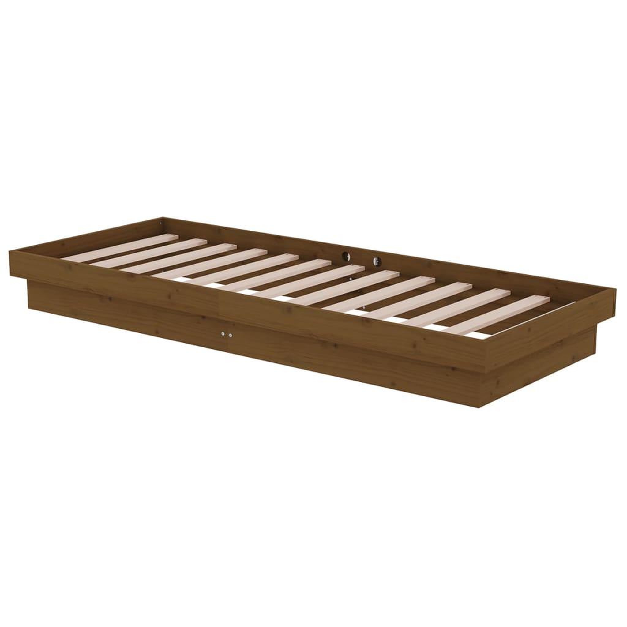 Voir la diapositive 4 : VIDAXL Cadre de lit sans matelas marron miel bois massif