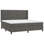 Voir la diapositive 3 : VIDAXL Sommier a lattes de lit et matelas Gris fonce 200x200cm Velours