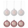 Voir la diapositive 1 : Paris Prix Lot de 6 Boules de Noël  Rennes  8cm Rose & Blanc