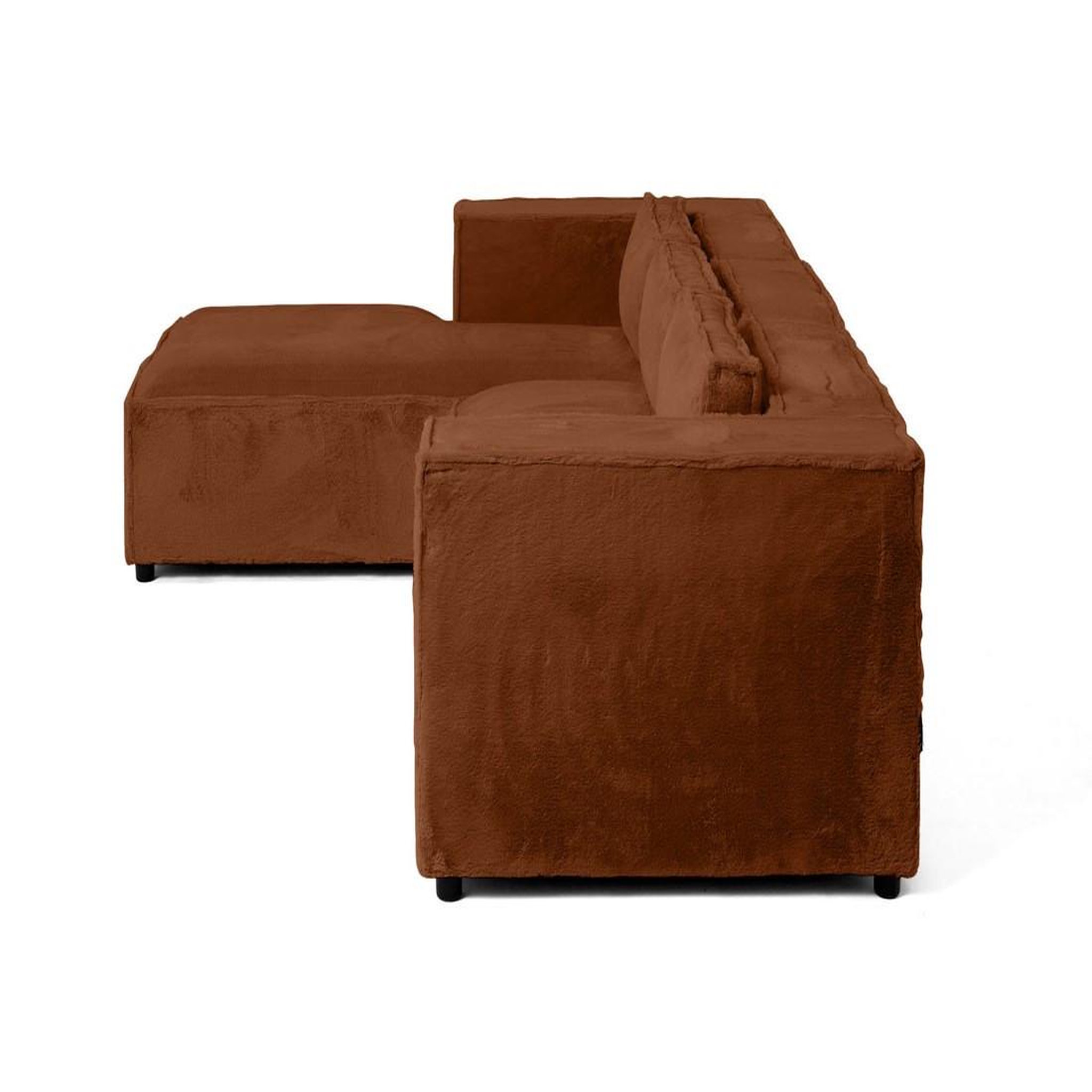 Voir la diapositive 3 : LISA DESIGN Stella - canapé d'angle gauche - 4 places - en fausse fourrure