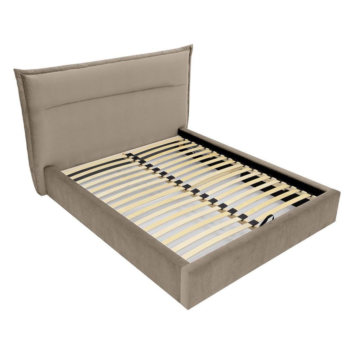 BEST MOBILIER Emy - lit coffre - 140x200 cm - en velours - sommier inclus