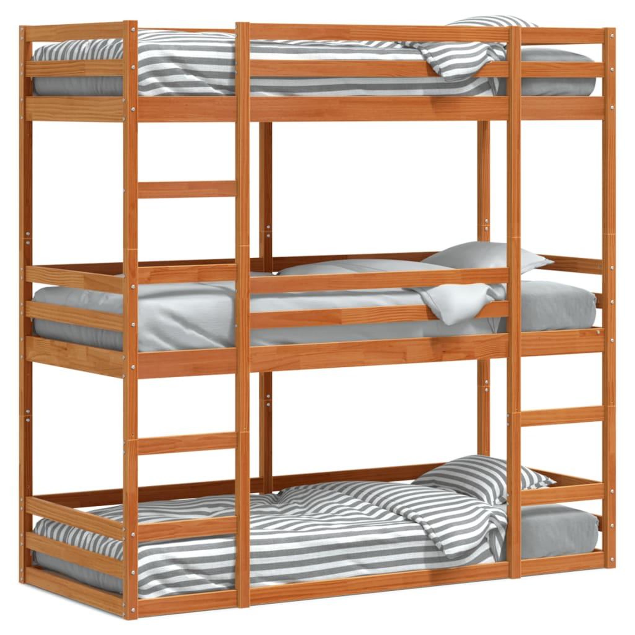 Voir la diapositive 2 : VIDAXL Lit superpose triple sans matelas 75x190 cm bois de pin massif
