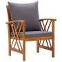 Voir la diapositive 5 : VIDAXL Salon de jardin 5 pcs avec coussins Bois d'acacia solide
