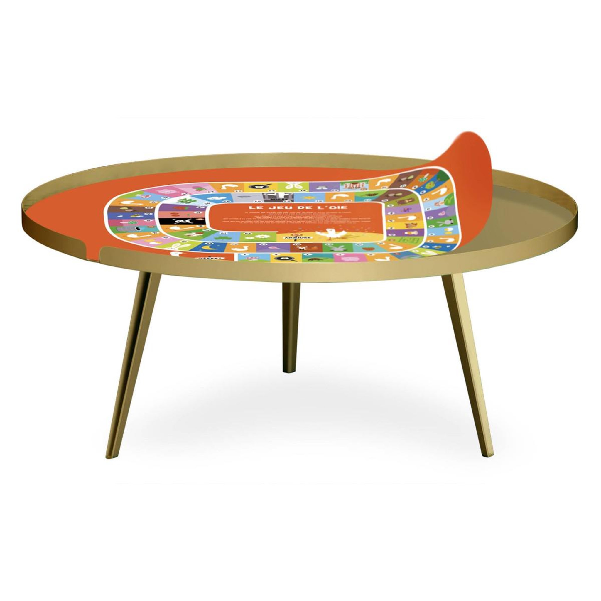 Voir la diapositive 5 : Paris Prix Table basse à rebord 2 covers  kid  90cm or