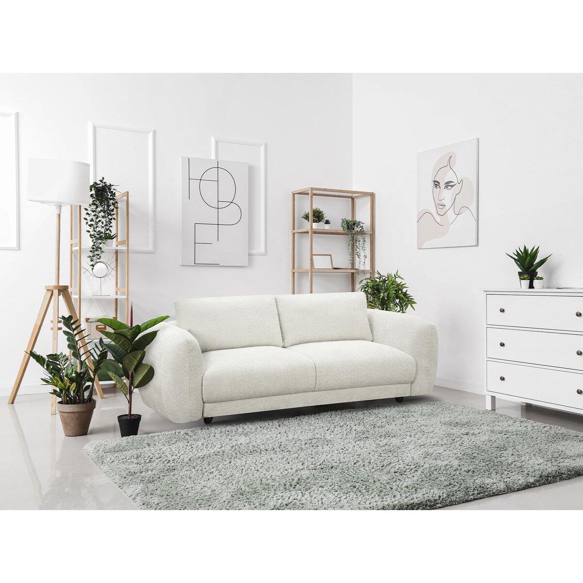 Habitat et Jardin Canapé droit en tissu chenille  Saint Germain S  - 3 places - Beige