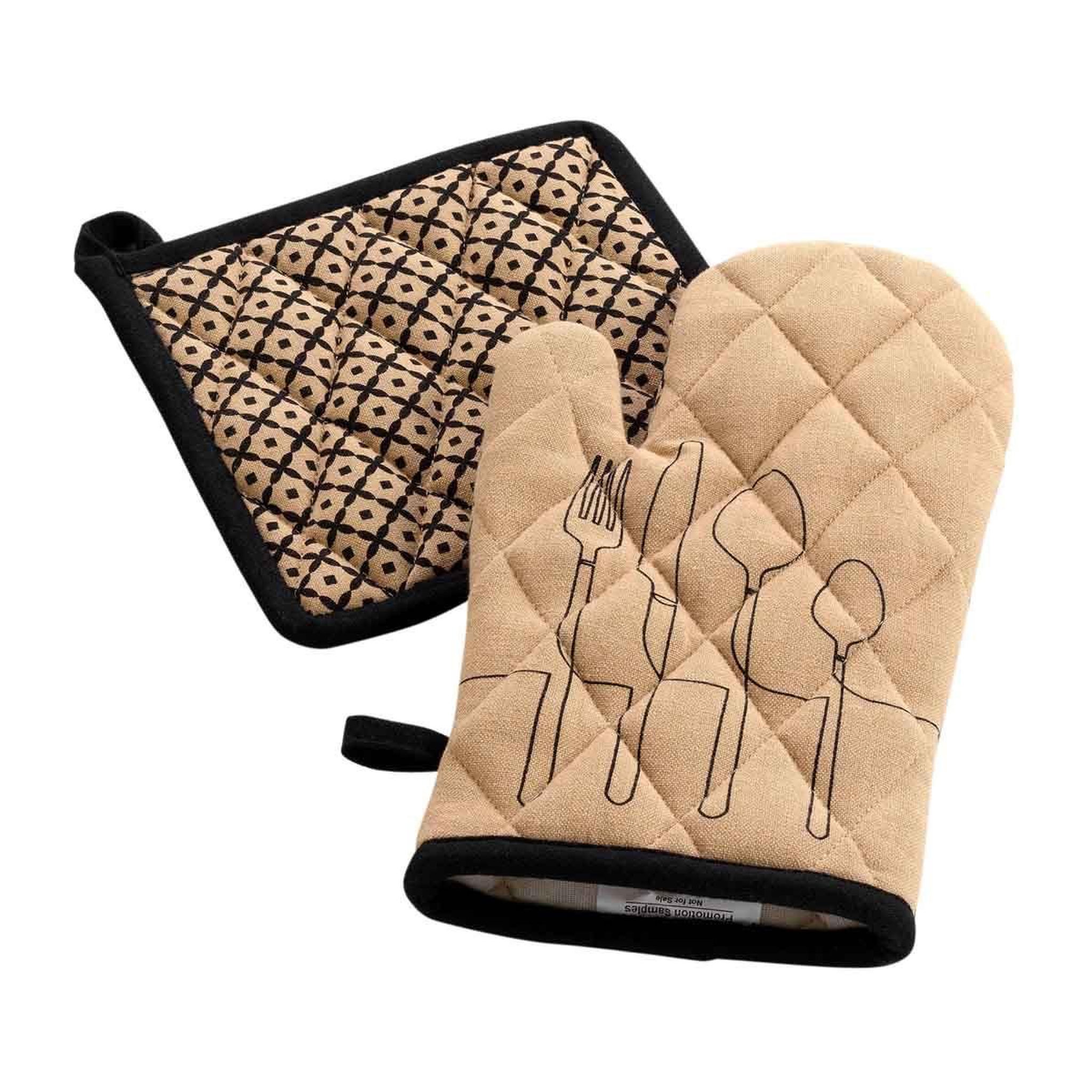 Douceur d'Intérieur Gant & manique coton  cuisiline  28cm beige