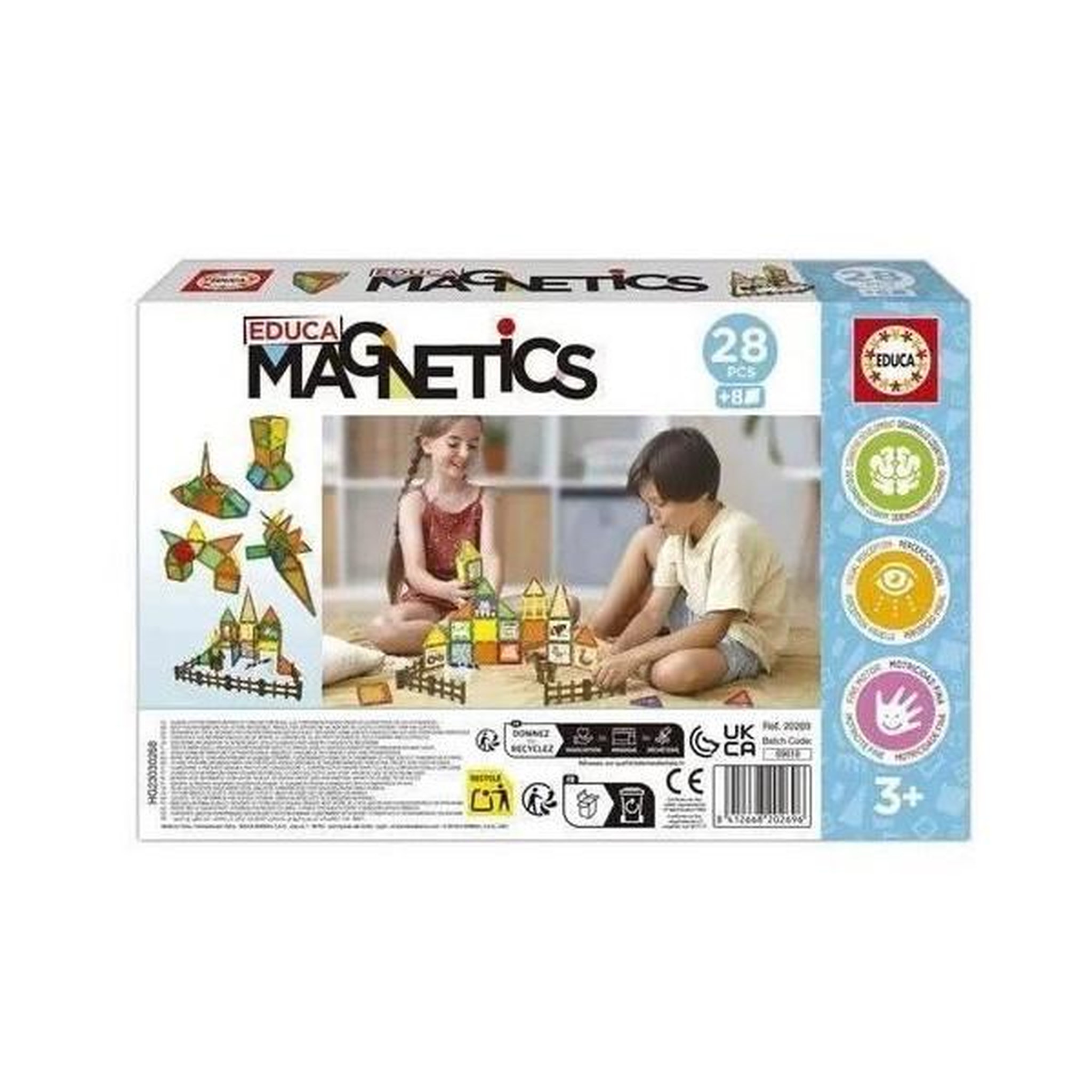 Voir la diapositive 5 : EDUCA Magnetics Ecoferme - Jeu de construction - EDUCA - 28 pieces magnétiques, 2 animaux, 8 cartes - Des 3 ans