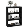 Voir la diapositive 3 : VIDAXL Bibliotheque/Separateur de piece Noir 80x30x103,5 cm Pin massif