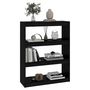 Voir la diapositive 3 : VIDAXL Bibliotheque/Separateur de piece Noir 80x30x103,5 cm Pin massif