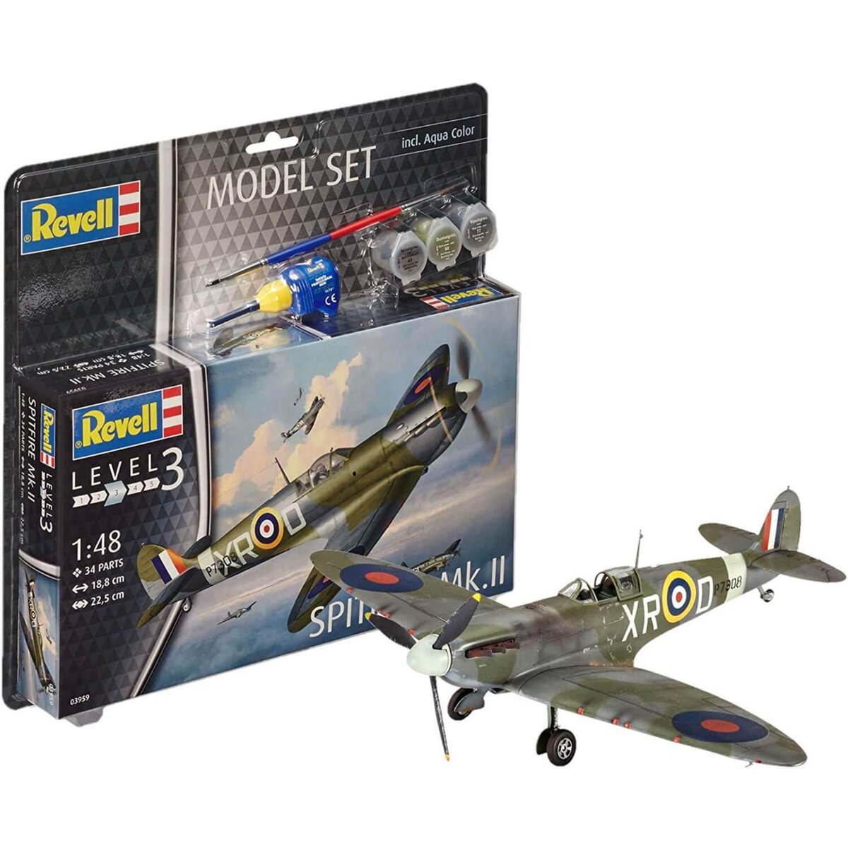 Revell Maquette avion : Model Set : Supermarine Spitfire Mk.II pas cher 