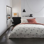 Home collection Parure housse de couette revers. 100% coton 57fils, sunshine. Coloris disponibles : Blanc