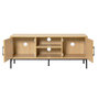 Voir la diapositive 6 : BEST MOBILIER Nagato - meuble tv - cannage et effet bois - 2 portes et 2 niches - 120 cm