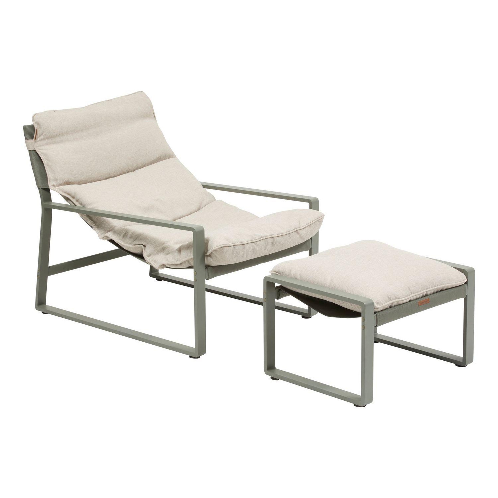 HESPERIDE Fauteuil de jardin en aluminium avec repose-pieds lambinio. Coloris disponibles : Gris, Blanc, Vert
