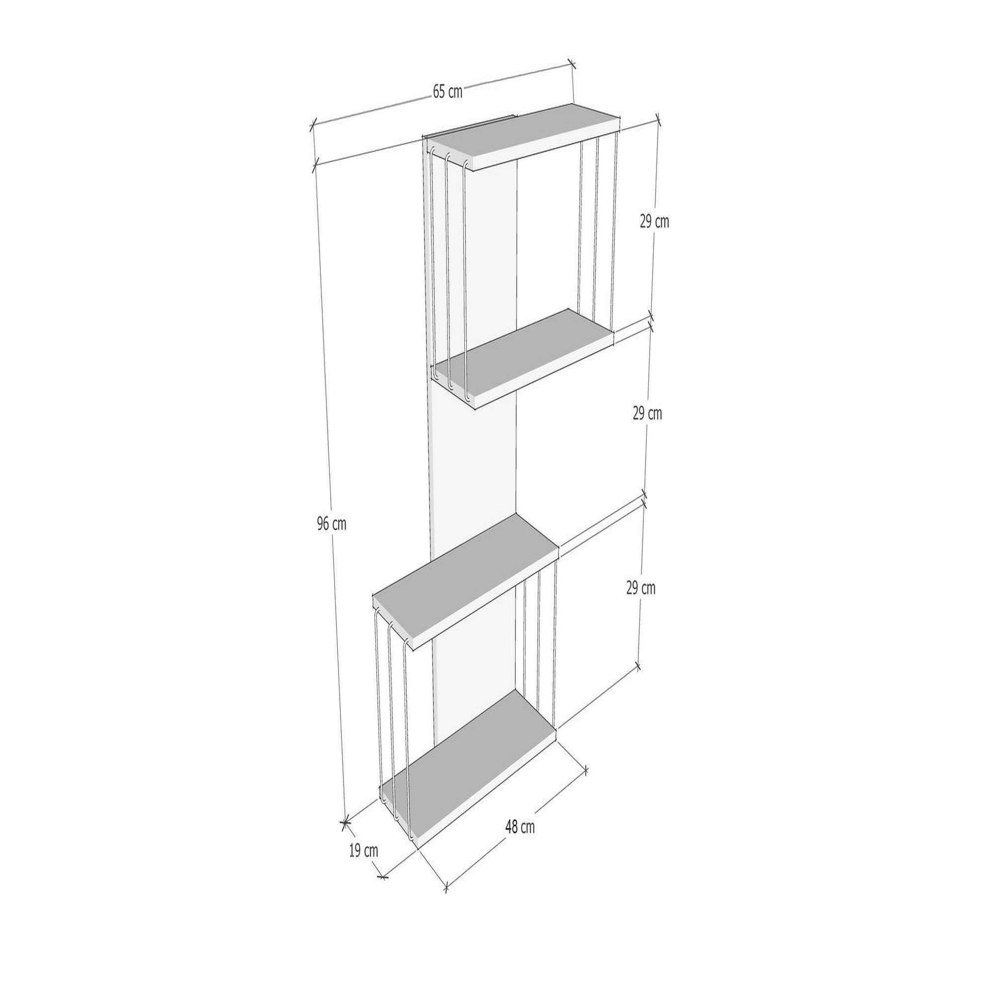 Voir la diapositive 3 : Habitat et Jardin Étagère murale en bois  destan  65 x 19 x 96 cm - pin