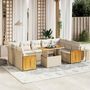 Voir la diapositive 1 : VIDAXL Salon de jardin avec coussins 10 pcs beige resine tressee