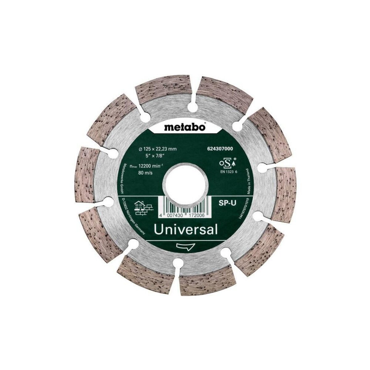 METABO SAS Meule de tronçonnage diamantée - SP - U - 125 x 22,23 mm
