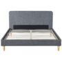 Voir la diapositive 4 : ID MARKET Lit double scandinave BALTA avec tête de lit et sommier 140 x 190 cm tissu gris anthracite