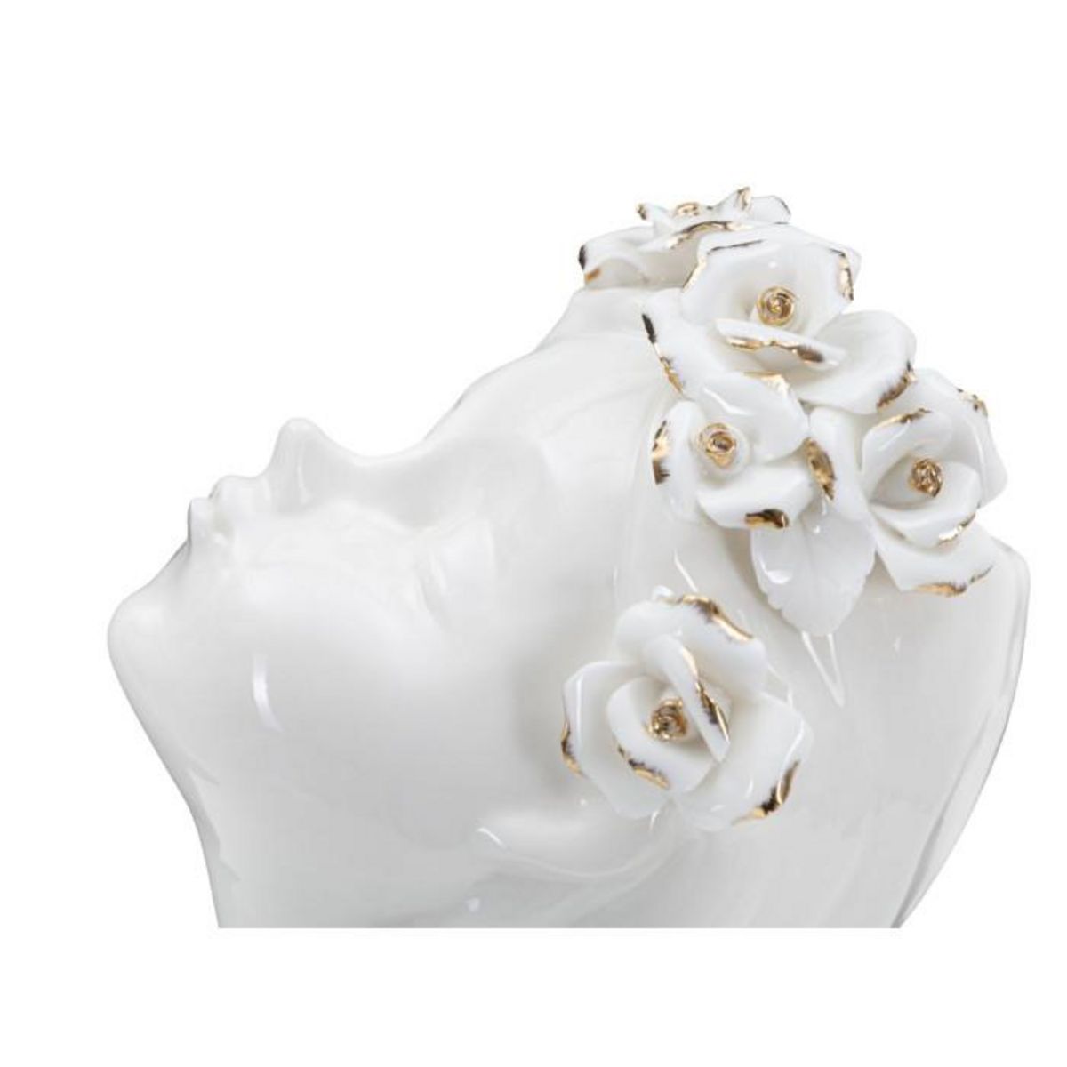 Paris Prix Vase Déco en Porcelaine  Young Lady Roses  26cm Blanc