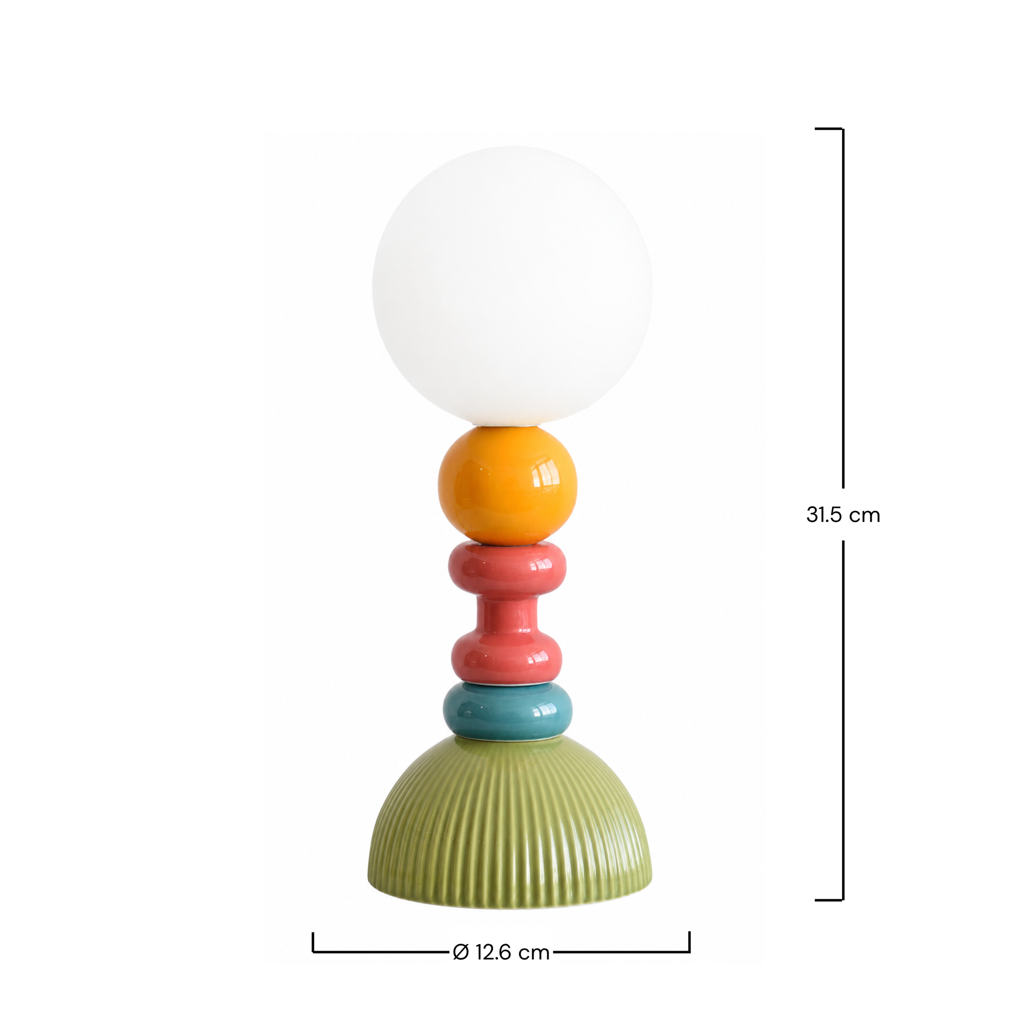 Voir la diapositive 4 : MAISON PAVANE Lampe à poser en céramique multicolore-Pili