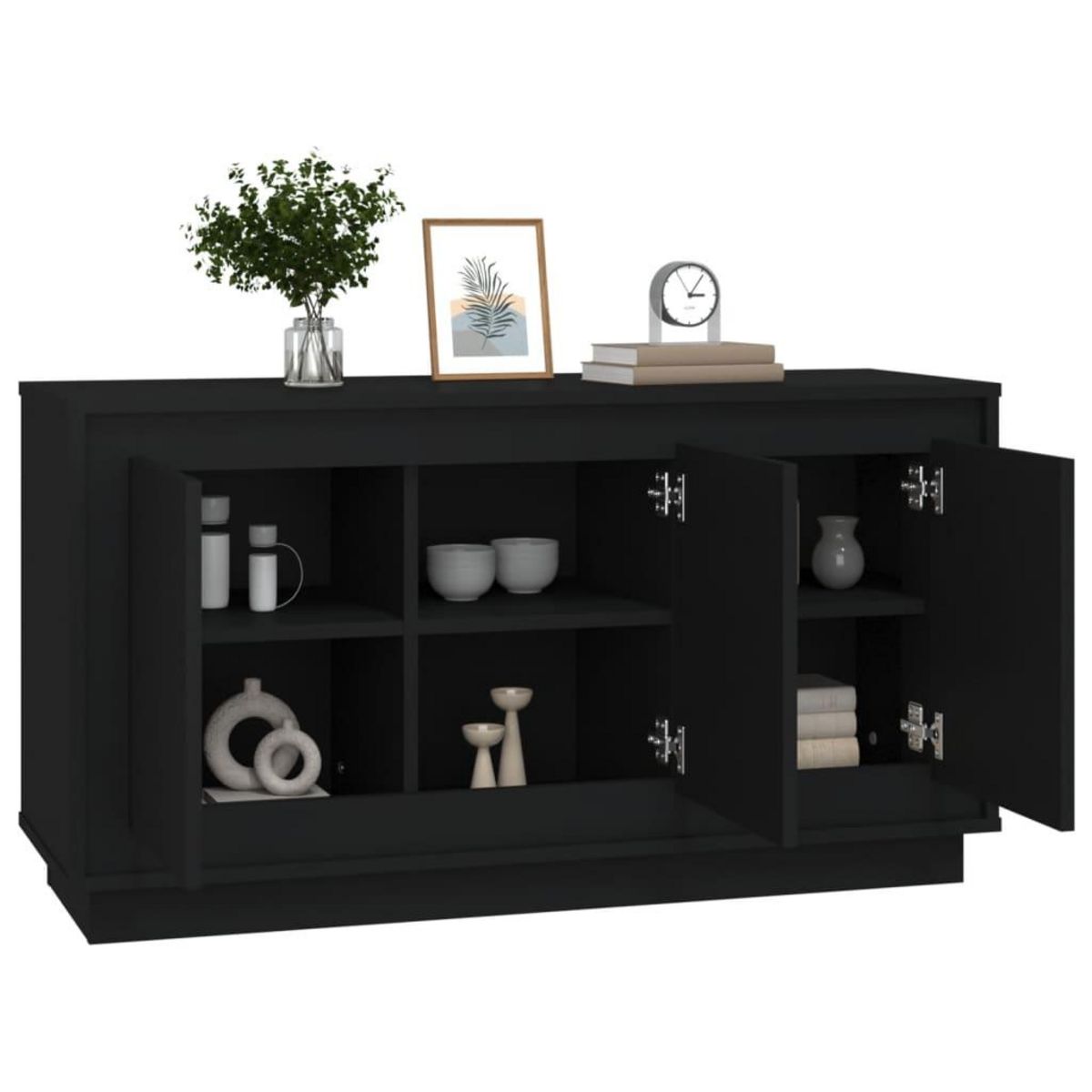 VIDAXL Buffet noir 102x35x55 cm bois d'ingenierie