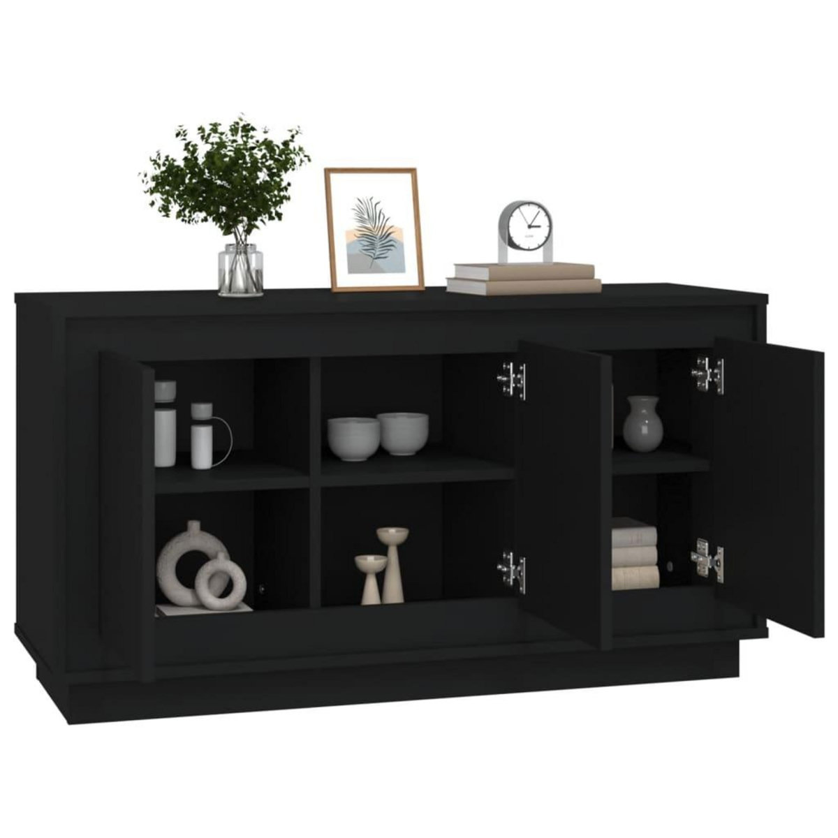 VIDAXL Buffet noir 102x35x55 cm bois d'ingenierie