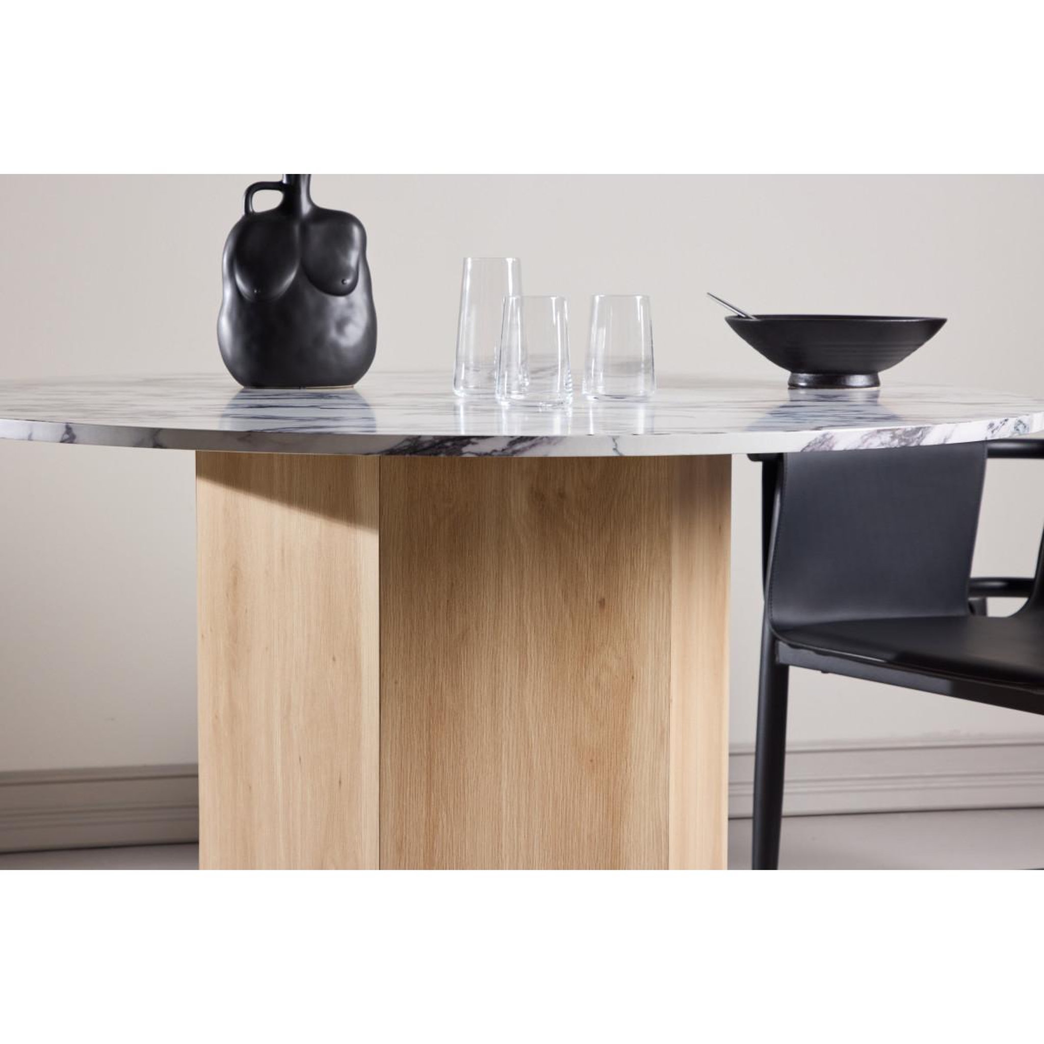 Voir la diapositive 4 : Paris Prix Table à manger ronde  tekla  120cm gris & naturel