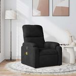 VIDAXL Fauteuil inclinable de massage noir tissu microfibre