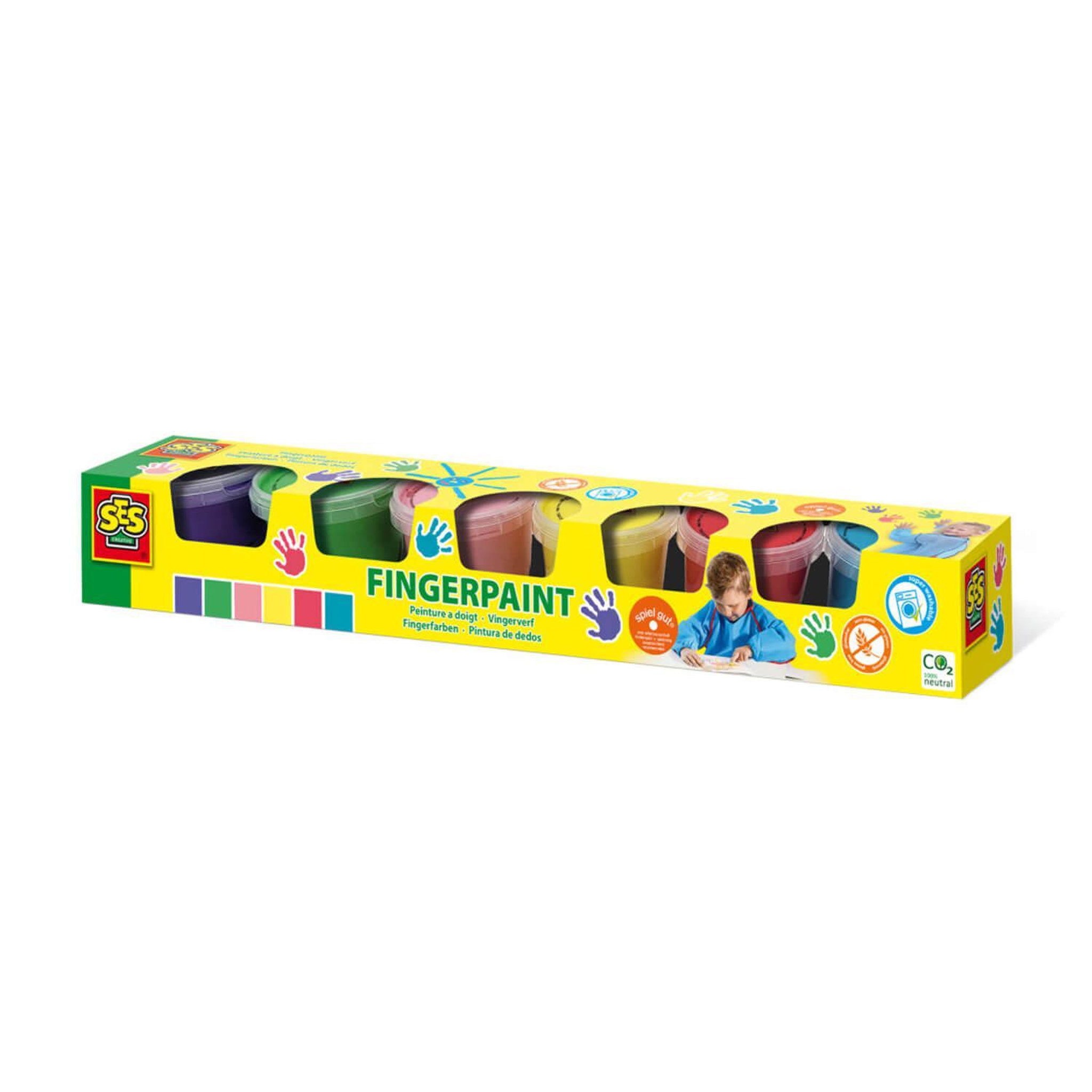 SES Creative Peinture au doigt 6 pots de 120 ml