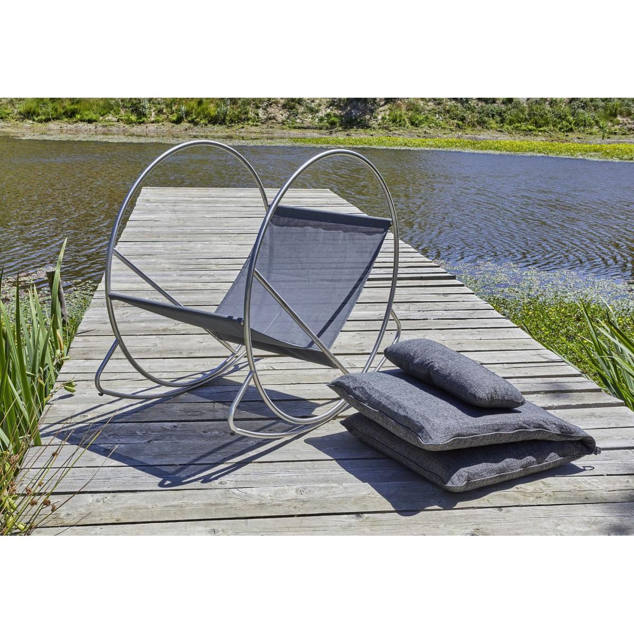Voir la diapositive 6 : DCB GARDEN Fauteuil Rocking Chair de Jardin  Caprera  120cm Gris