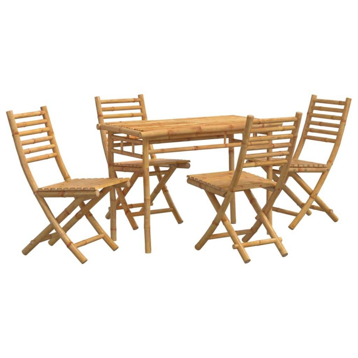 VIDAXL Ensemble a manger de jardin 5 pcs bambou