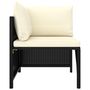 Voir la diapositive 3 : VIDAXL Canapes de jardin 4 pcs avec coussins Noir Resine tressee