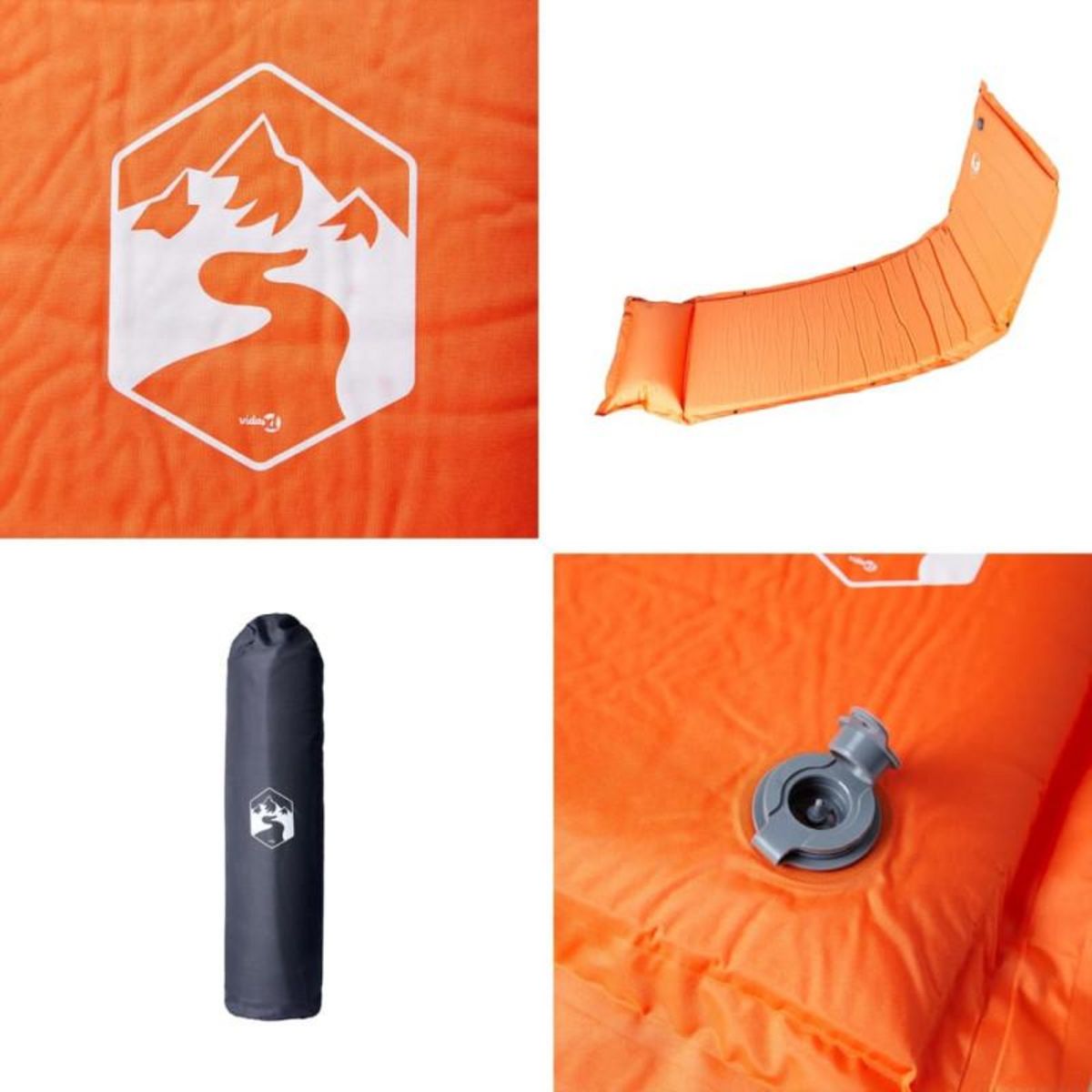 VIDAXL Matelas de camping autogonflant avec oreiller 1 personne orange