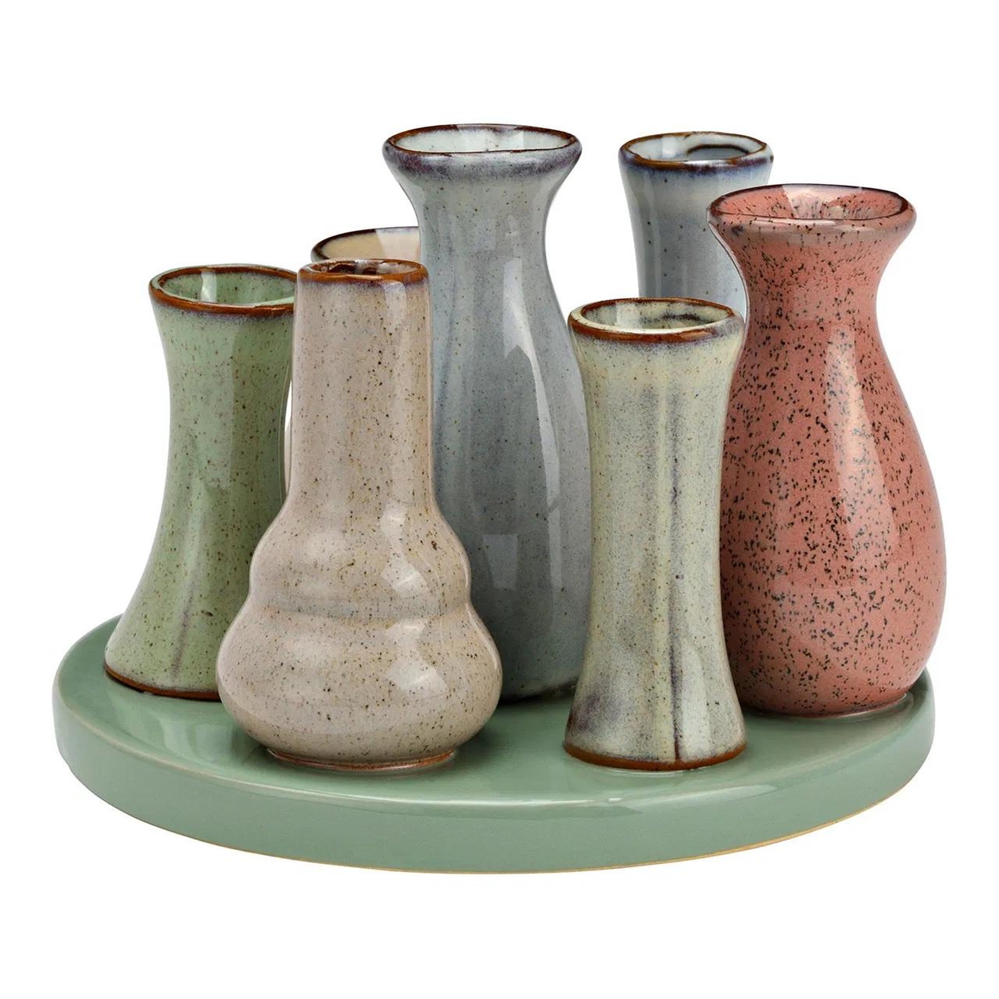 Eden Petits vases sur un plateau en ceramique