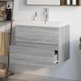 Voir la diapositive 4 : VIDAXL Meuble lavabo avec bassin integre Sonoma gris Bois d'ingenierie