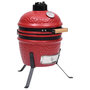 Voir la diapositive 1 : VIDAXL Barbecue a fumoir Kamado 2-en-1 Ceramique 56 cm Rouge