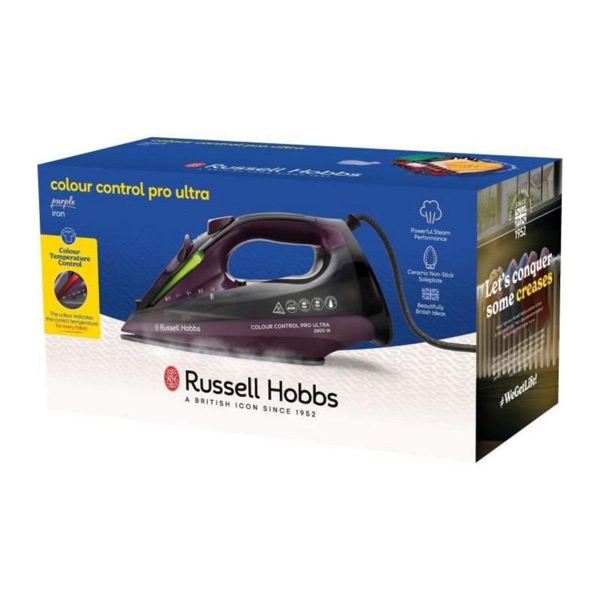 Russell Hobbs Fer a repasser - RUSSELL HOBBS - Colour Control Pro Iron Ultra - 2800 W - Noir / Violet