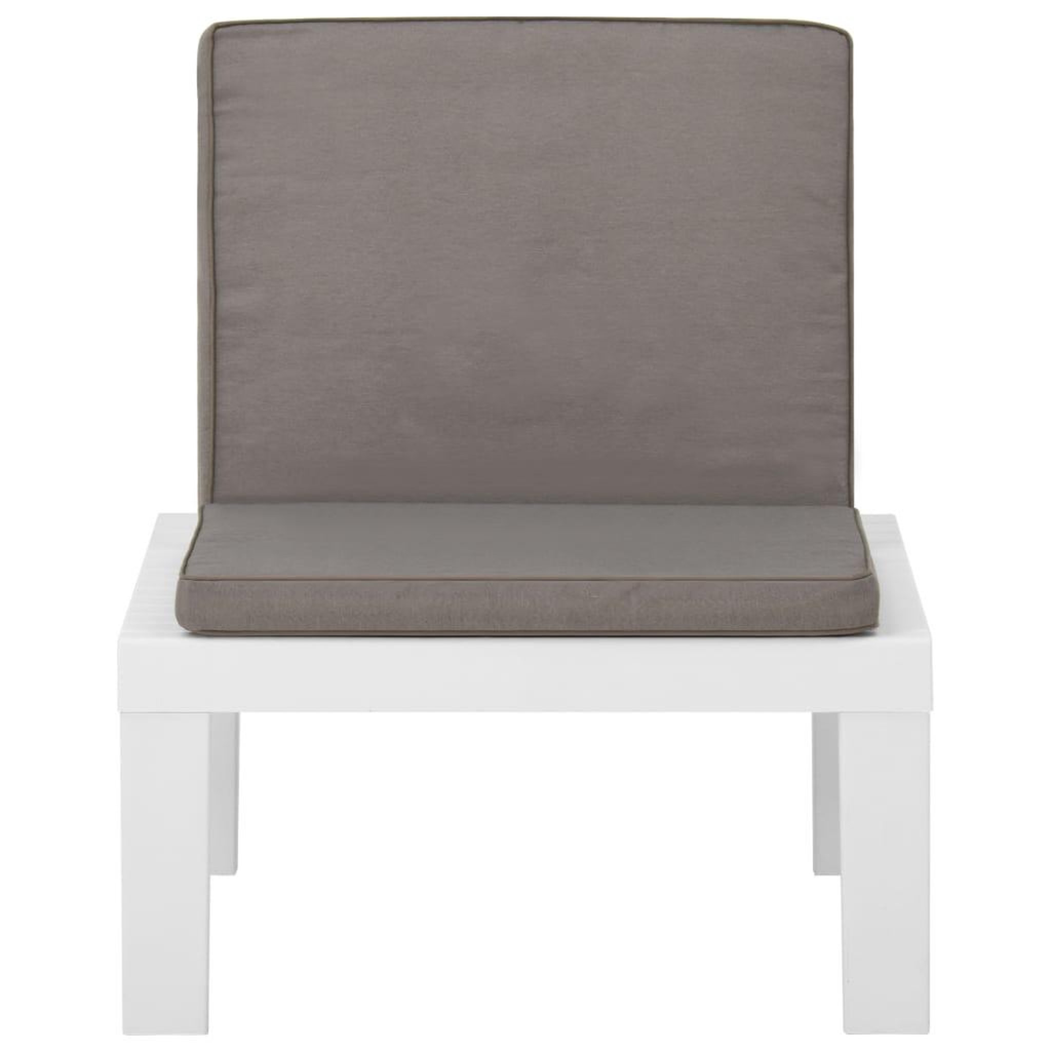 Voir la diapositive 2 : VIDAXL Chaise de salon de jardin avec coussin Plastique Blanc