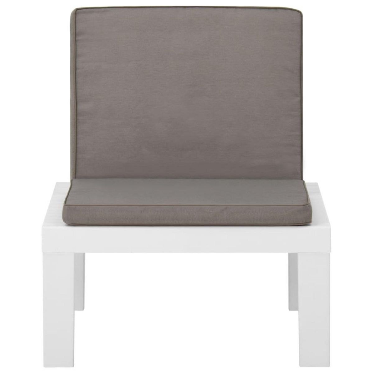 VIDAXL Chaise de salon de jardin avec coussin Plastique Blanc