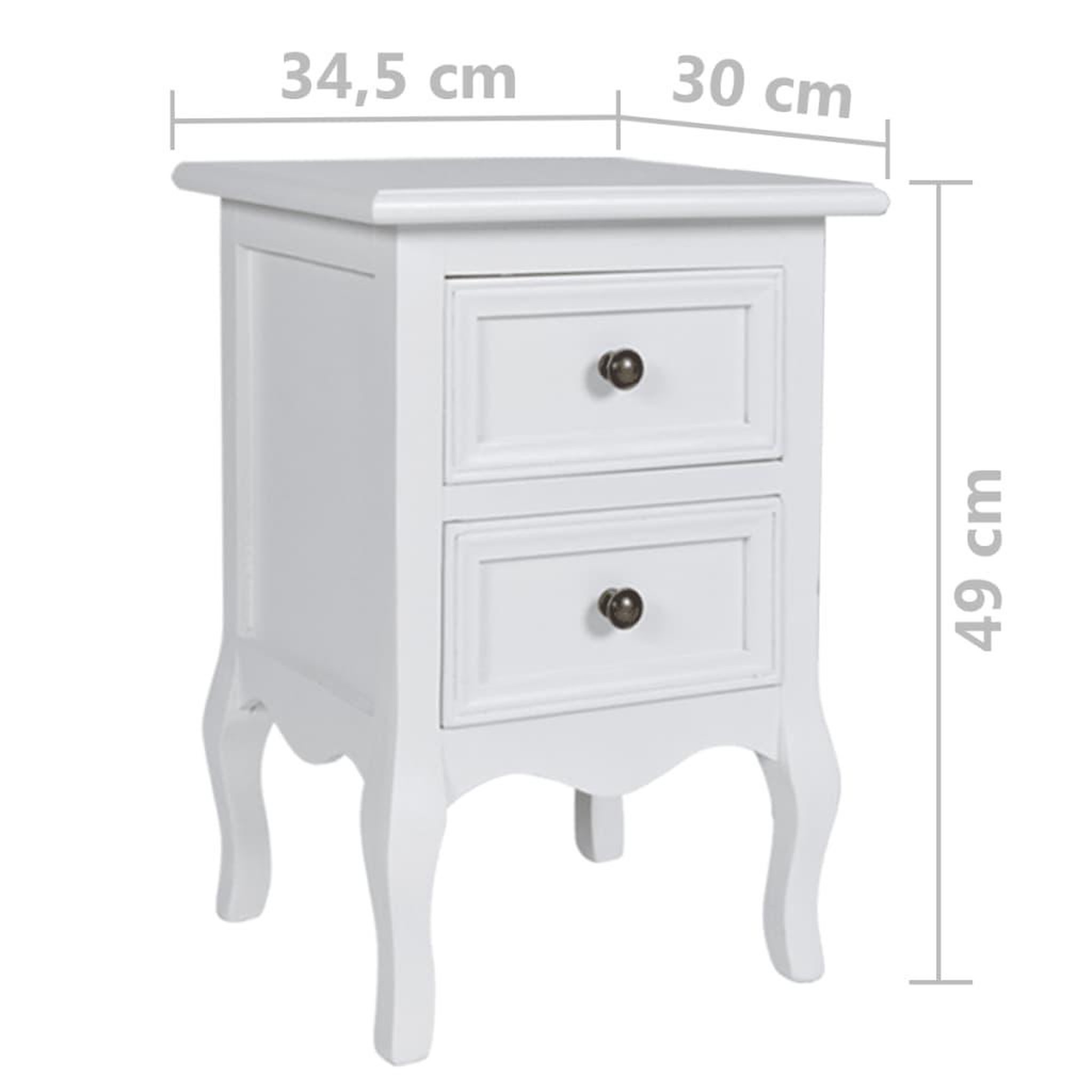 Voir la diapositive 6 : VIDAXL Tables de chevet 4 pcs avec 2 tiroirs MDF Blanc