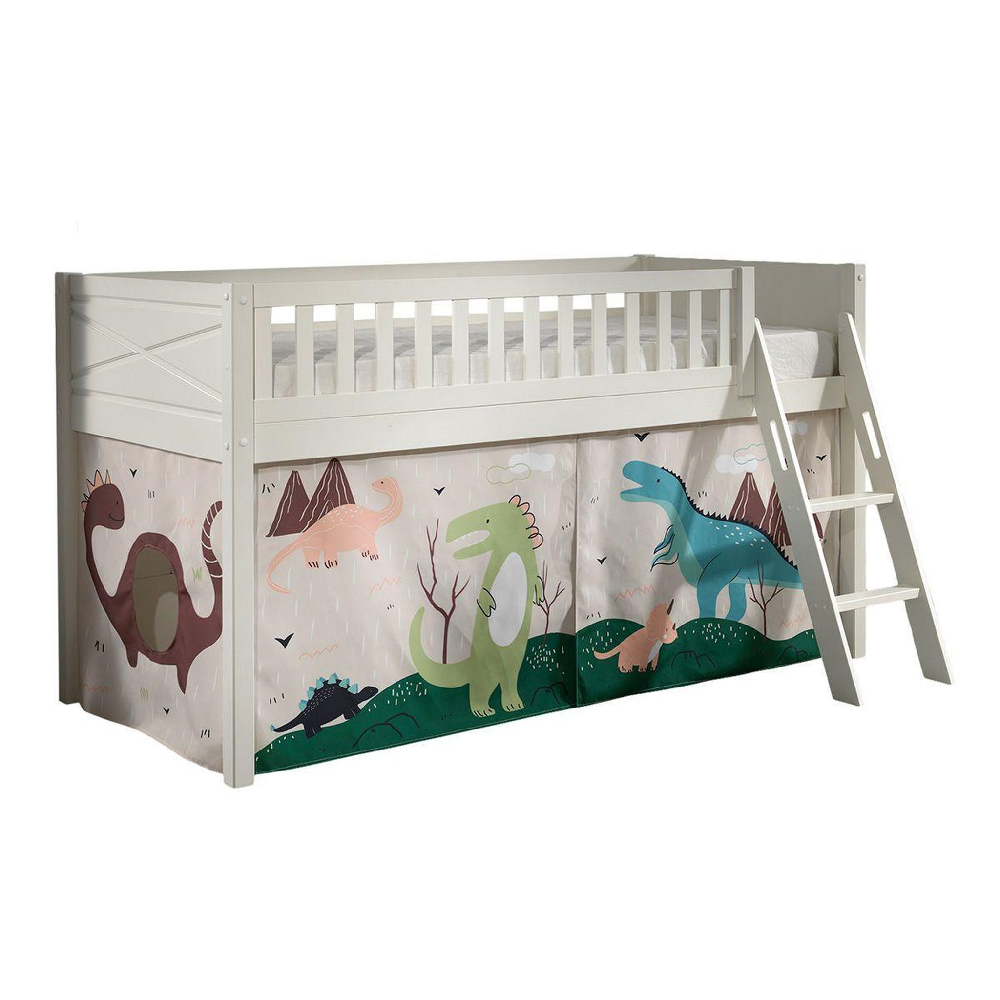Voir la diapositive 1 : Paris Prix Lit Enfant Tente  Scott Dino  90x200cm Blanc