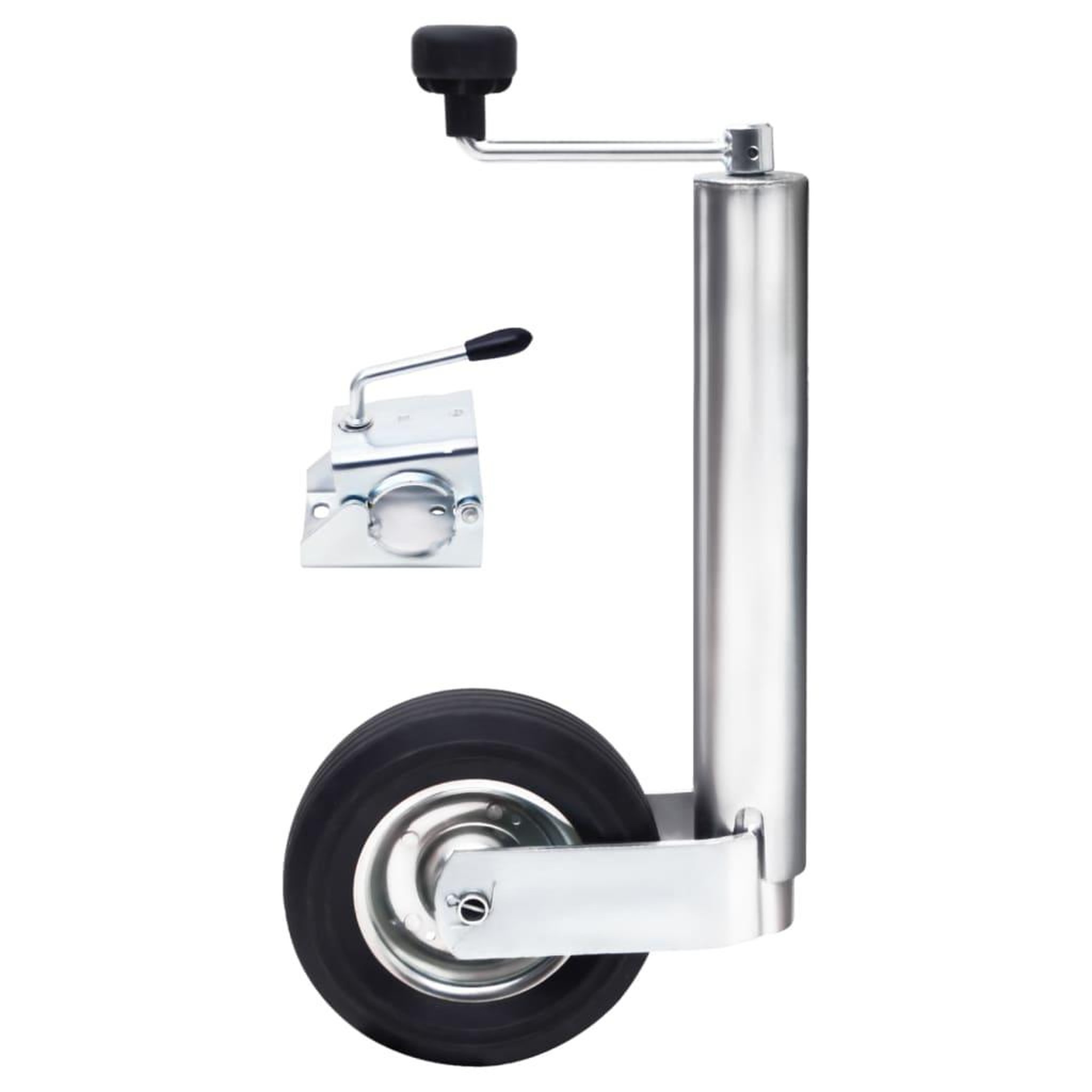 Voir la diapositive 4 : VIDAXL Roue cric de remorque avec pince fendue 60 mm acier galvanise