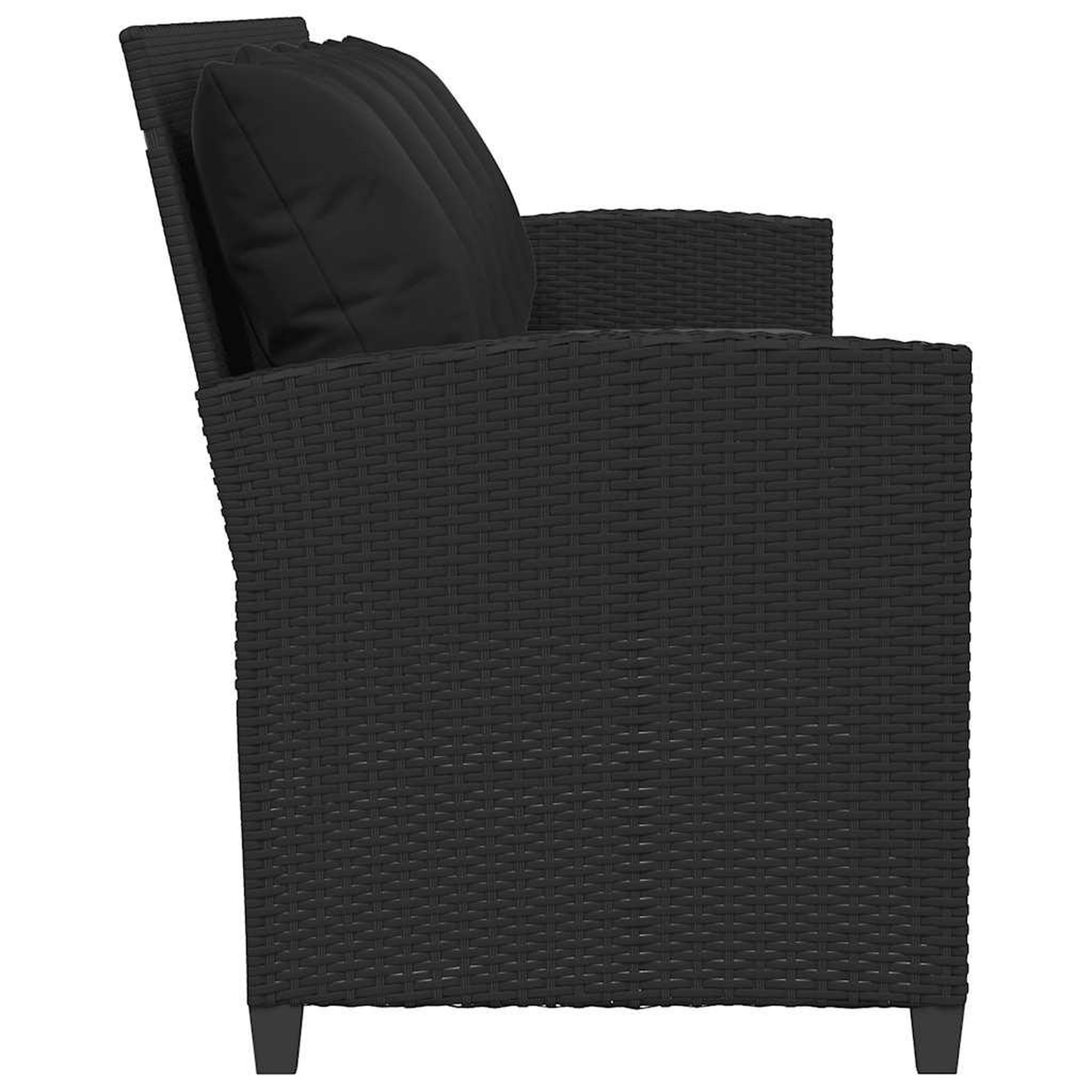 Voir la diapositive 5 : VIDAXL Canape de jardin avec coussins 5 places noir resine tressee