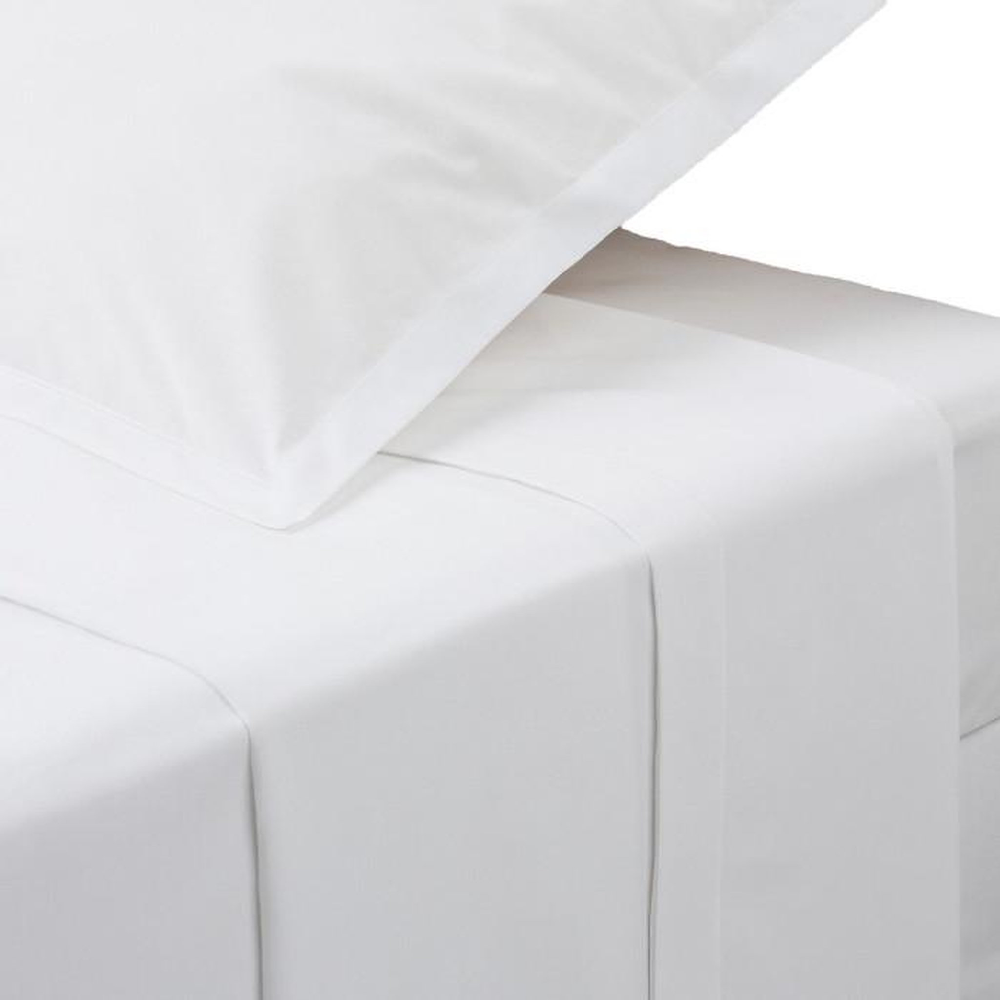 ATMOSPHERA Drap Plat 1 Personne  Percale  180x290cm Blanc
