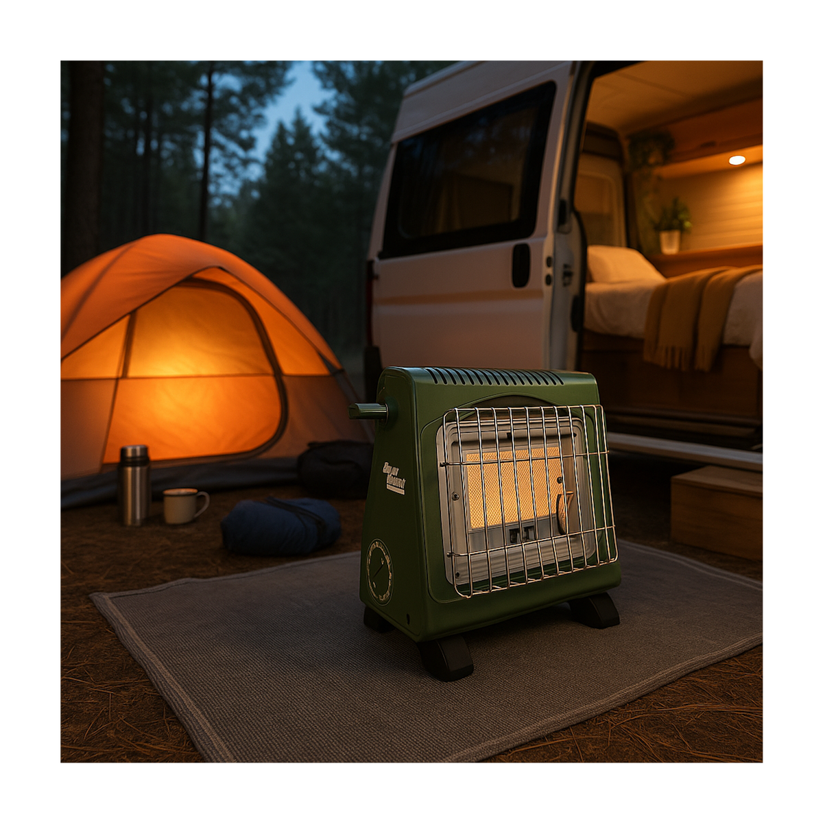 ALPENTECH Chauffage à gaz portable 1700W Céramique + 12 Cartouches gaz  Thermocouple ODS Intérieur et Extérieur ALPEN