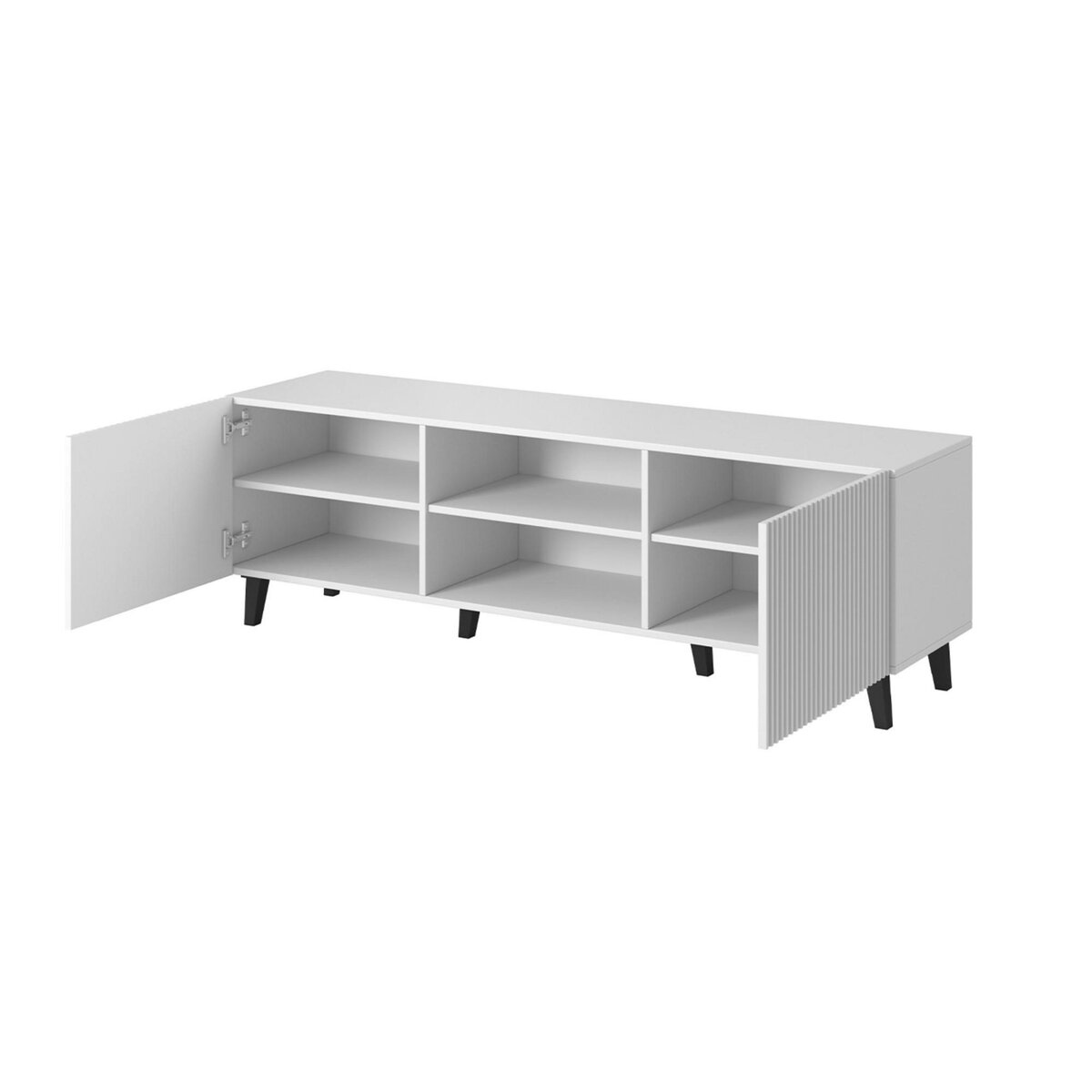 BEST MOBILIER Sanna - meuble tv - 2 portes et 2 niches - 150 cm