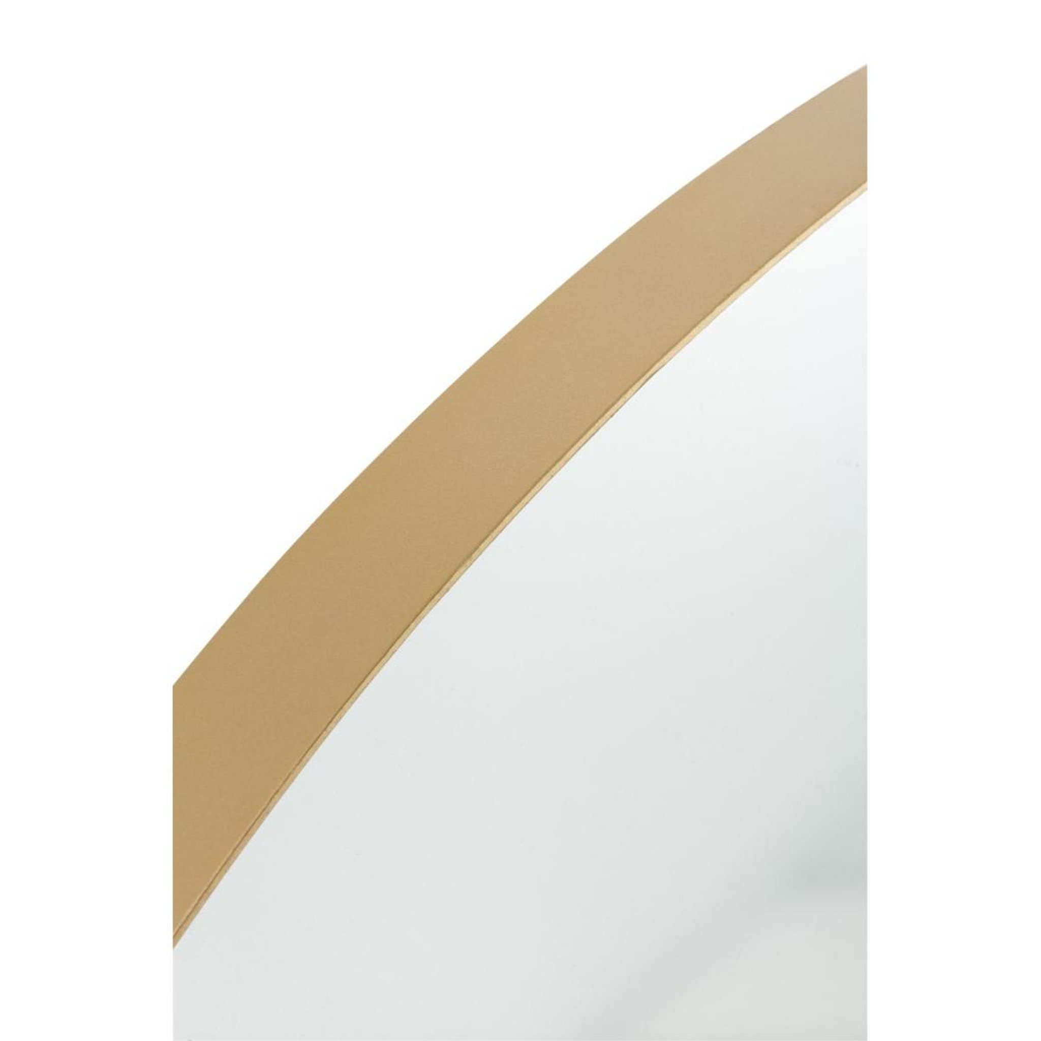 Voir la diapositive 2 : J-LINE Miroir Mural Rond Design  Bord Métal  110cm Or