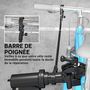 Voir la diapositive 5 : HOMCOM Pied d'atelier vélo pliable réglable avec plateau outil - pince pivotante 360° - charge max. 40 Kg - noir