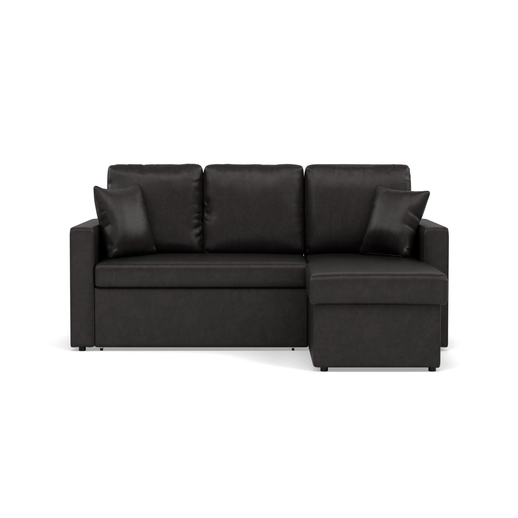 Voir la diapositive 1 : BEST MOBILIER Cyrus - canapé d'angle réversible 4 places - convertible avec coffre - en simili